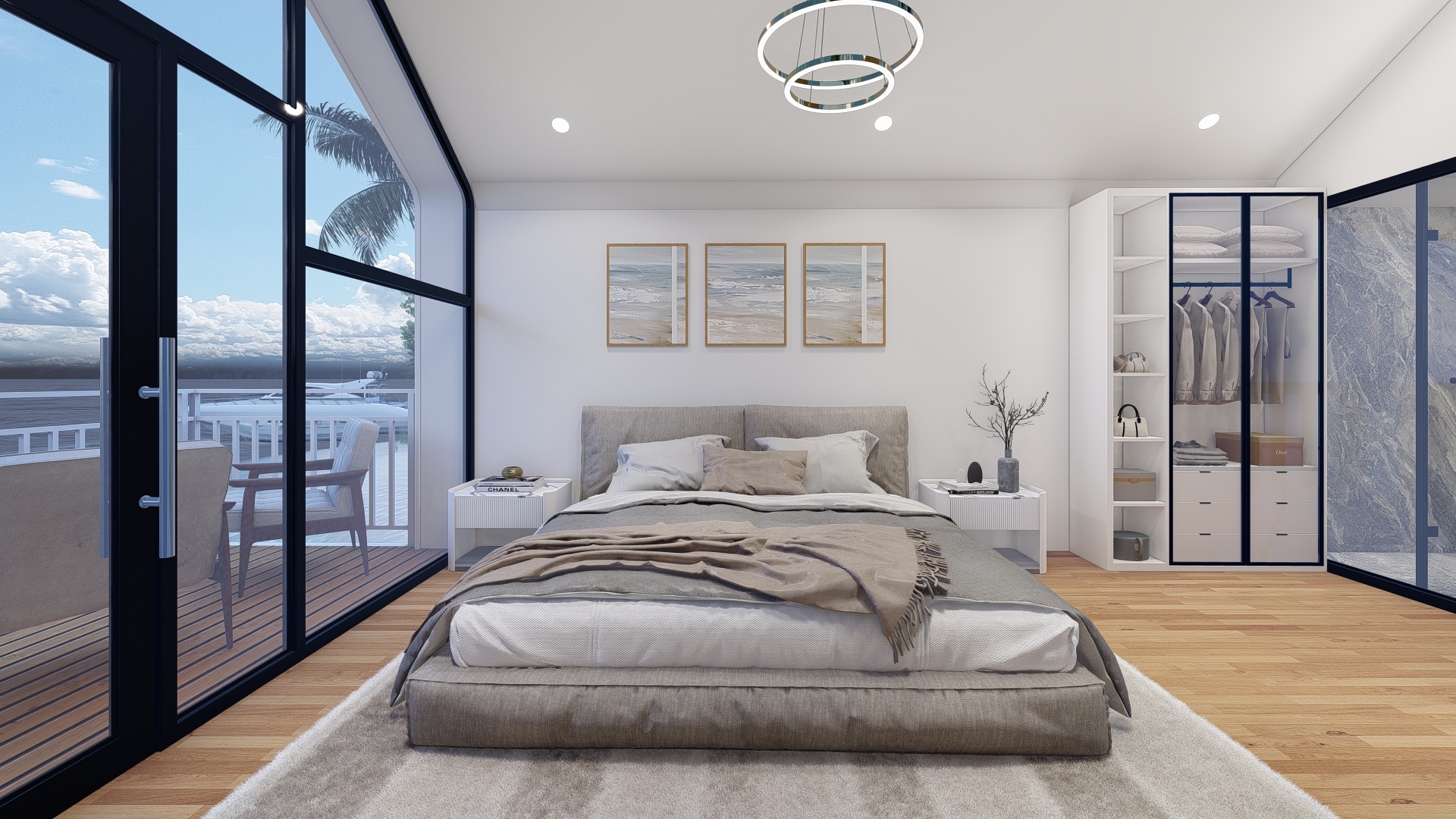 Guests enjoying locally-sourced food by the water